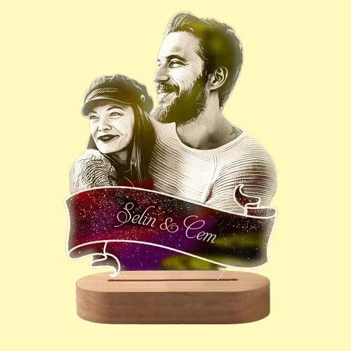 Cross-border drawing personalized portrait 3D night light photo pet company birthday wedding gift father's day ornaments