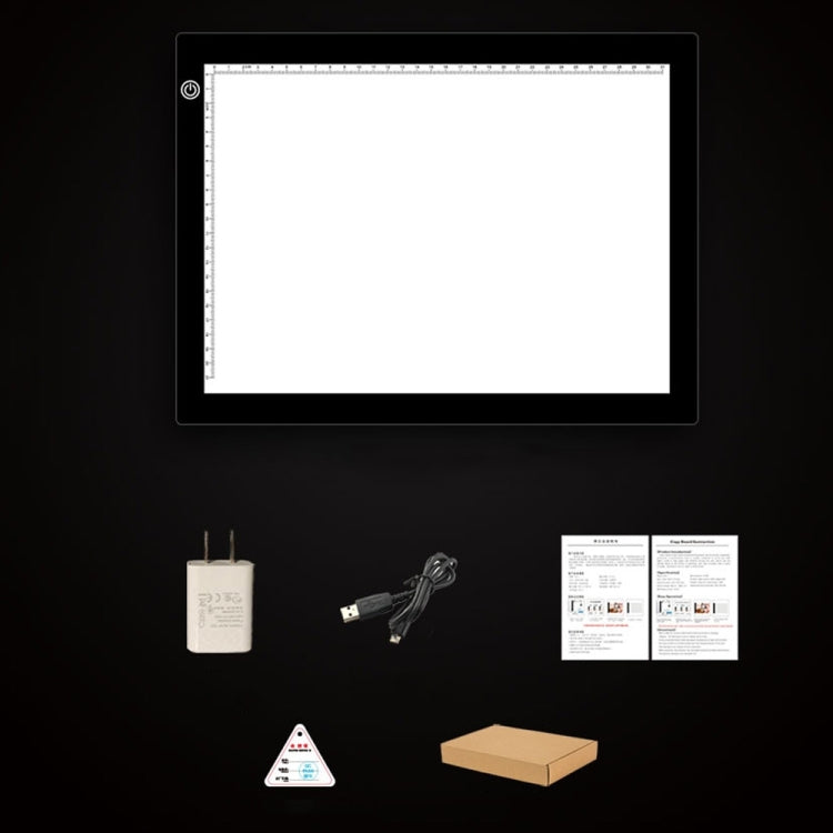 A4 Size 5W 5V LED LED Stepless Dimmable Acrylic Copy Boards for Anime Sketch Drawing Sketchpad, with USB Cable , Size:220x330x5mm, Stepless Dimmable