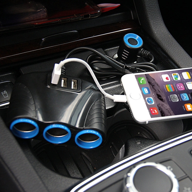 12-24V 3.1A 3 USB Ports & 3 Car Cigarette Lighter Sockets Car Charger, 12-24V 3.1A With 23 USB