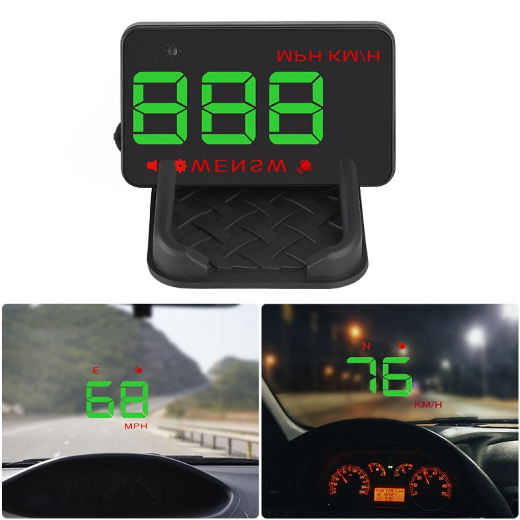 Geyiren A5 HUD 3.5 inch Car Head Up Display with GPS System, Two Mode Display, Light Sensors, KM/h MPH Speed, Compass, Speed Alarm, A5(Black), A5 (Green Light)