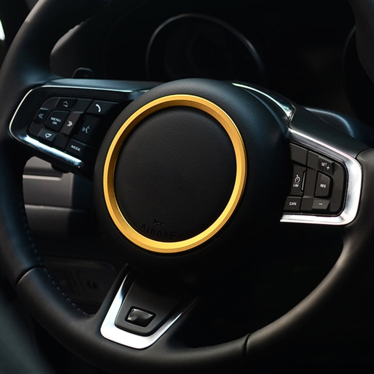 Car Auto Steering Wheel Aluminum Alloy Ring Cover Trim Sticker Decoration for Jaguar, For Jaguar