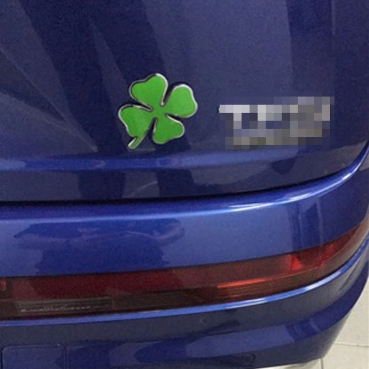 Four Leaf Clover Herb Luck Symbol Badge Emblem Labeling Sticker Styling Car Dashboard Decoration, Size: 4*3.3cm, Size: 4x3.3cm