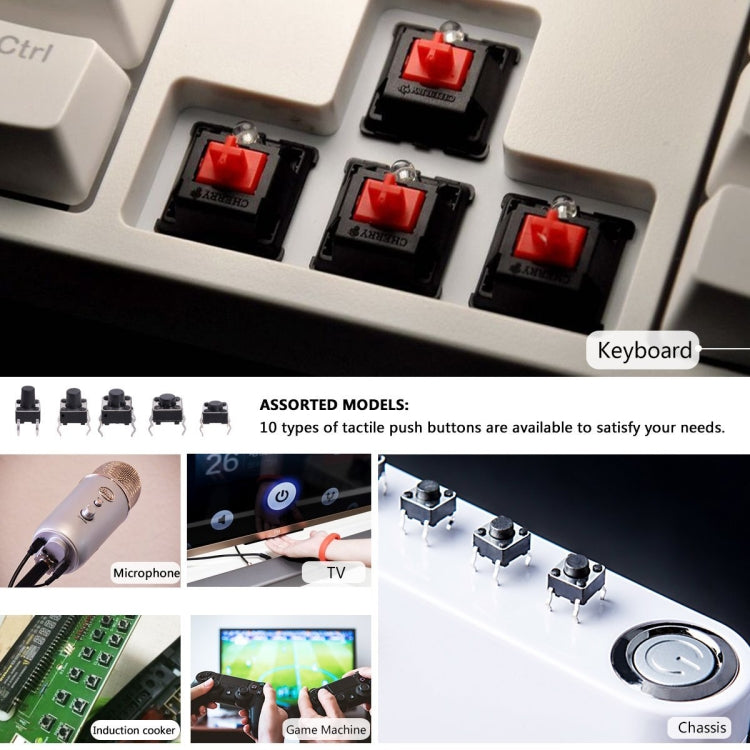 180 PCS Tactile Push Button Switch Kit Micro Switch, 180pcs /Set
