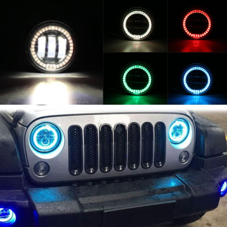2 PCS DC12V-30V / 30W / 3A / 1440LM 12LEDs 4 inch Car LED Colorful Fog Light, Style: White Background, Style: White Background (White Light), Style: White Background (Yellow Light)