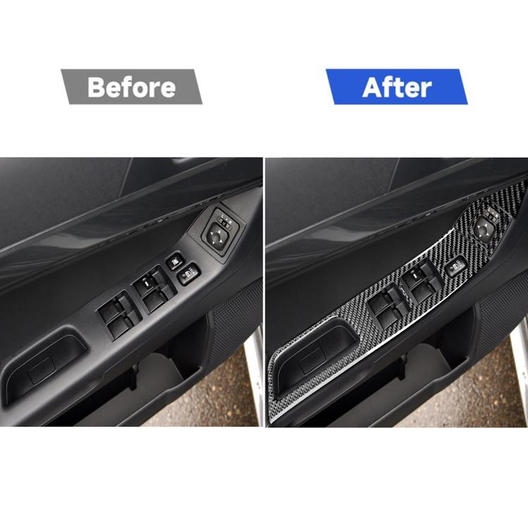 6 PCS Car Carbon Fiber Glass Lift Panel Decorative Sticker for Mitsubishi Lancer EVO 2008-2015, Left Drive, Glass Lift Panel, Left Drive