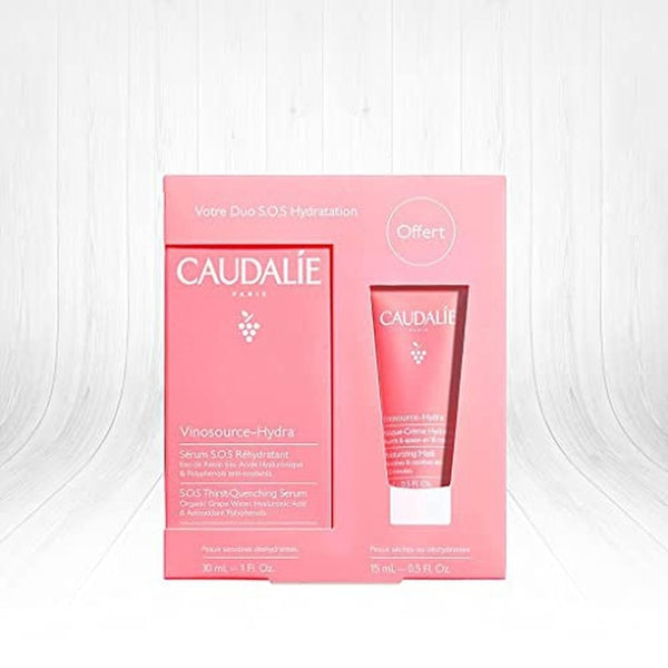 Caudalie Vinosource Hydra S.O.S Hydration Duo 30ml S.O.S Thirst-Quenching Serum + 15m Moisturizing Mask