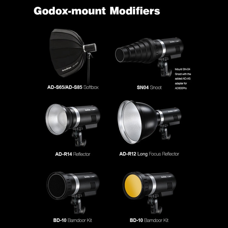Godox AD300 Pro 300Ws TTL HSS Pocket Flash Outdoor Speedlite Light Kits, AD300 Pro