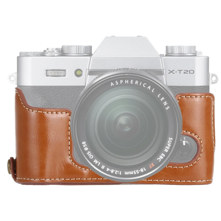 1/4 inch Thread PU Leather Camera Half Case Base for FUJIFILM X-T10 / X-T20, For FUJIFILM XT10, For FUJIFILM XT10