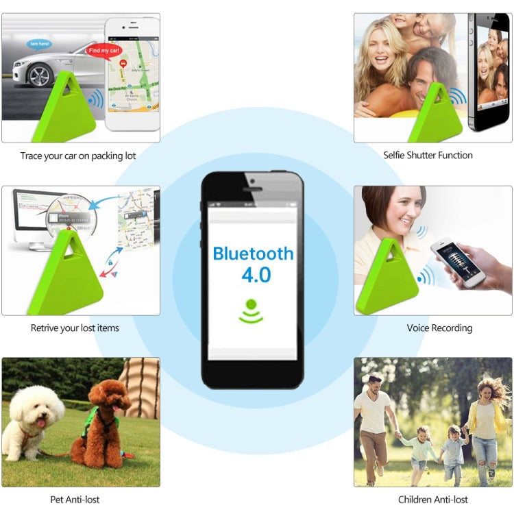 HCX003 Triangle Two-way Smart Bluetooth Anti-lost Keychain Finder, HCX003 White, HCX003 Black, HCX003 Pink, HCX003 Green