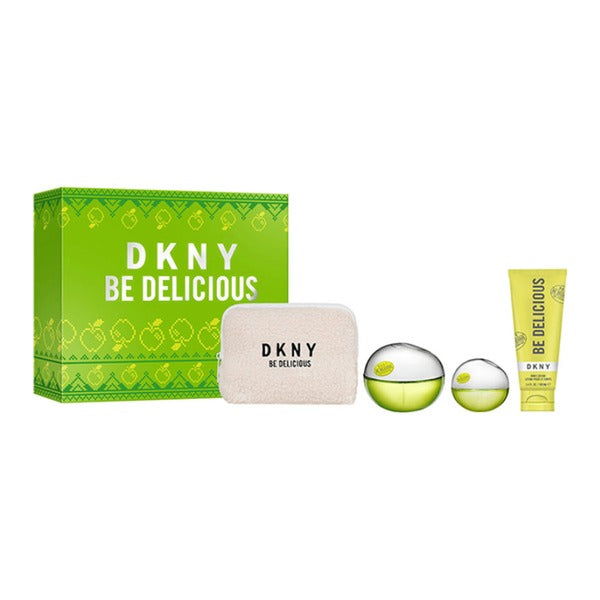 DKNY Be Delicious Gift Set 100ml EDP + 15ml EDP + 100ml Body Lotion + Pouch