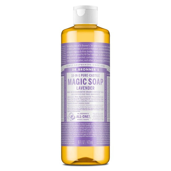 Dr. Bronner's 18-In-1 Lavender Pure-Castile Liquid Soap 475ml