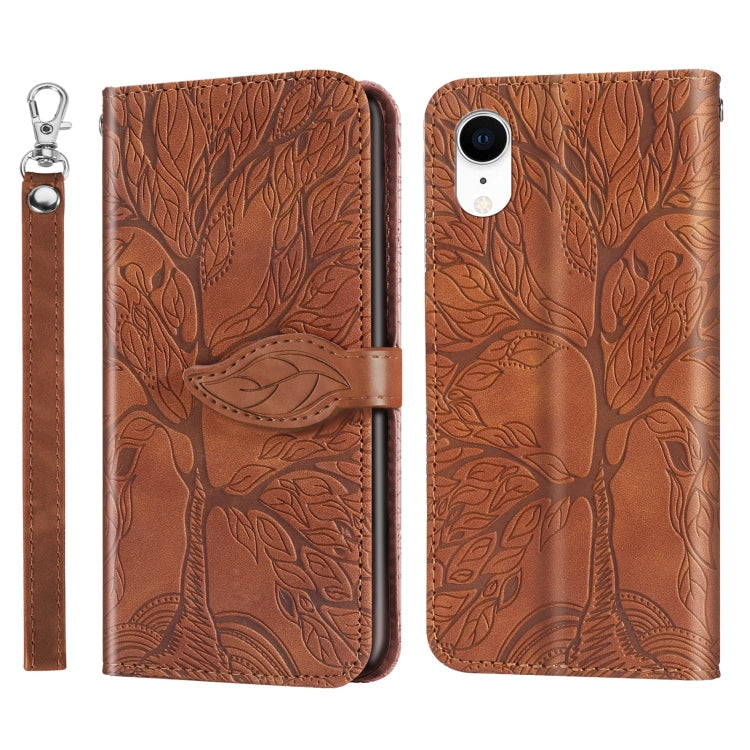 Life of Tree Embossing Pattern Horizontal Flip Leather Case with Holder & Card Slot & Wallet & Photo Frame & Lanyard, For iPhone 12 / 12 Pro, For iPhone 12 Pro Max, For iPhone X / XS, For iPhone XR