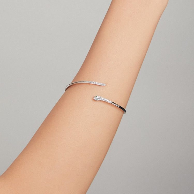 S925 Sterling Silver Snake Open Bracelet Women Jewelry, Snake