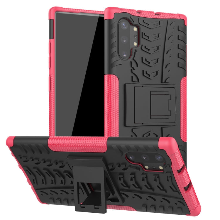 Tire Texture TPU + PC Shockproof Case with Holder, For Galaxy Note 10 Plus