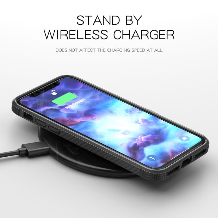 MG Series Carbon Fiber TPU + Clear PC Four-corner Airbag Shockproof Case, For iPhone X / XS, For iPhone XS Max, For iPhone XR