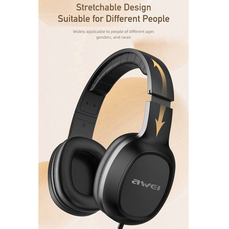 awei GM-6 3.5mm Stereo Wired Headset, GM-6(Black)