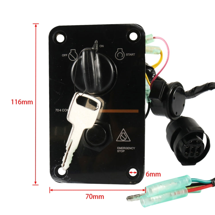 Outboard / Yacht Single Engine Key Switch Panel Kit for Yamaha 704-82570-08-00, 704-82570-08-00