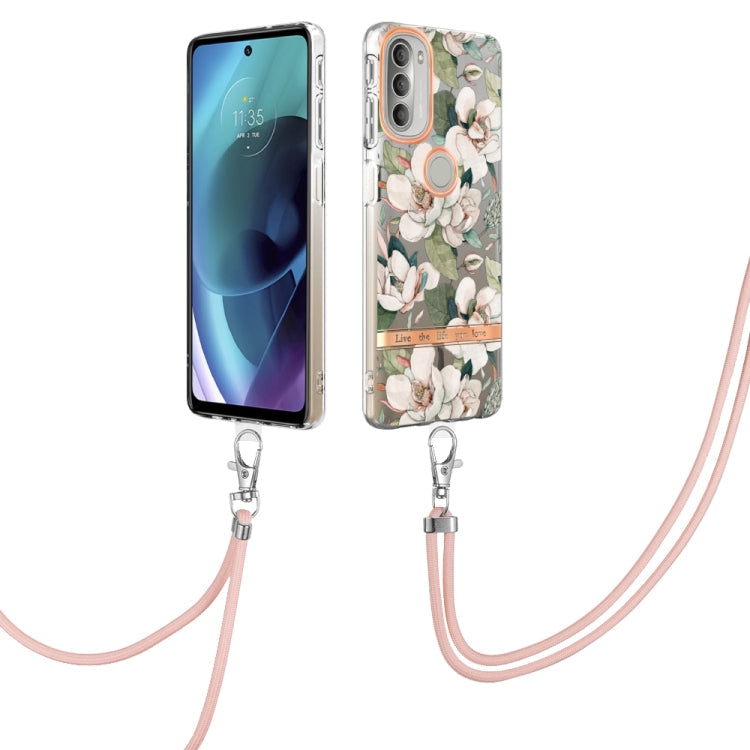 Flowers Series TPU Phone Case with Lanyard, For iPhone SE 2022/SE 2020/8/7, For Motorola Moto G Stylus 2022 4G, For Motorola Moto G31/G41, For Motorola Moto G51 5G