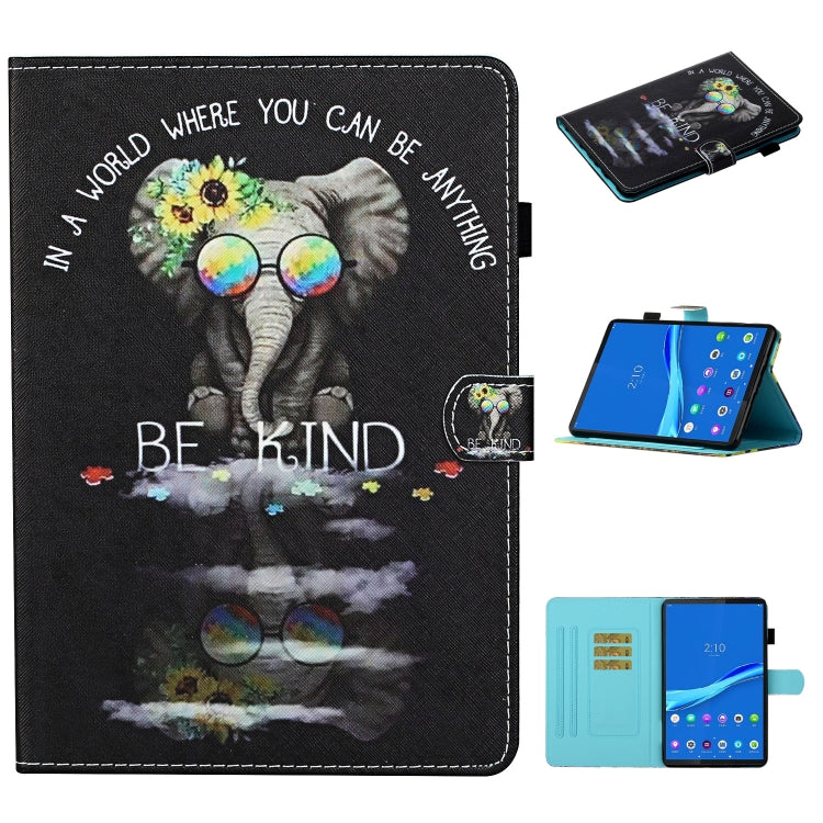 Coloured Drawing Stitching Smart Leather Tablet Case, For Lenovo Tab M10 Plus 10.6 3rd Gen 2022, For Lenovo Tab M10 3rd Gen