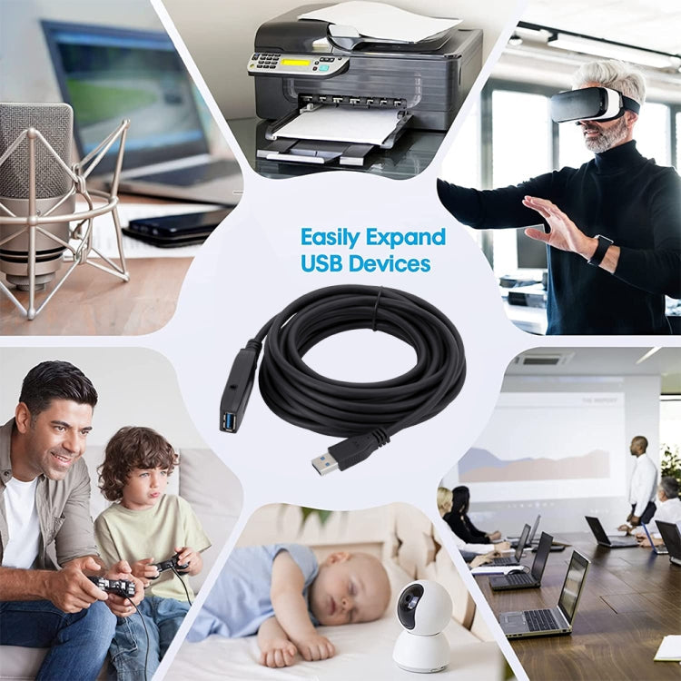 USB 3.0 Male to Female Data Sync Super Speed Extension Cable, Length:20m, 20m