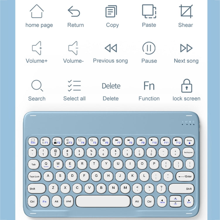 YM-LX106 Round Key Detachable Bluetooth Tablet Keyboard Leather Case with Mouse, YM-LX106 with Mouse