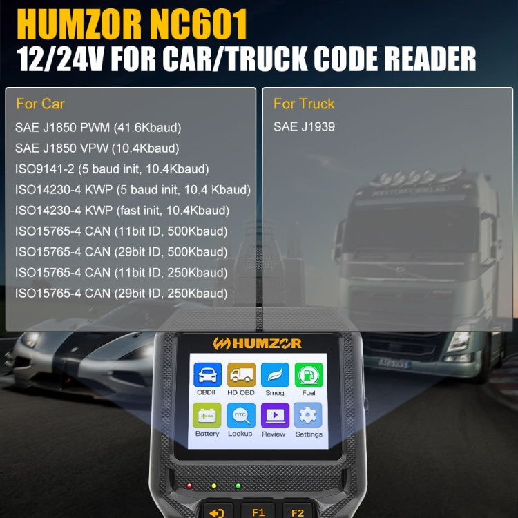 HUMZOR NC601 Car and Truck OBD2 Scan Tool Diagnostic Tool, NC601