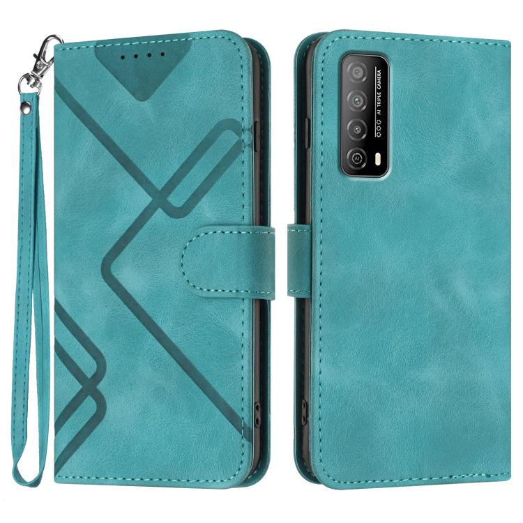 Line Pattern Skin Feel Leather Phone Case, For Huawei Enjoy 20e, For Huawei P50 Pro, For Huawei P50, For Huawei Enjoy 20 SE 4G