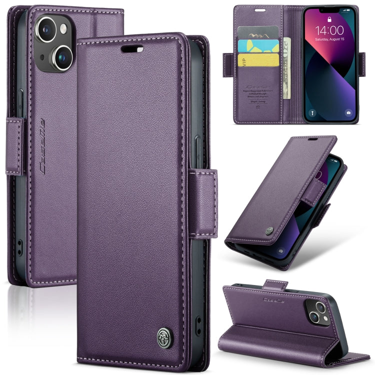 CaseMe 023 Butterfly Buckle Litchi Texture RFID Anti-theft Leather Phone Case, For iPhone 15 Pro Max, For iPhone 14, For iPhone 15 Pro, For iPhone 14 Plus