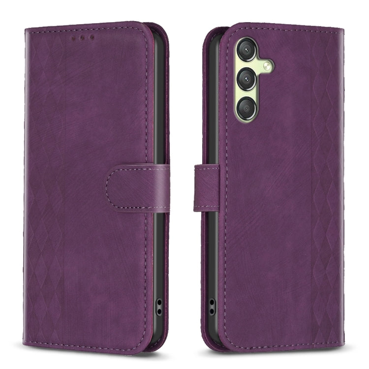 Plaid Embossed Leather Phone Case, For Samsung Galaxy A14 4G/5G, For Samsung Galaxy A22 4G, For Samsung Galaxy A23, For Samsung Galaxy A24 4G