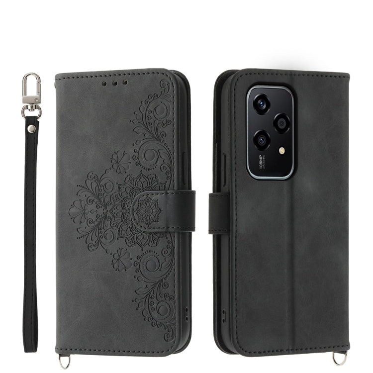Skin Feel Flowers Embossed Wallet Leather Phone Case, For Honor 300 Pro / 300 Ultra, For Honor X60i, For Honor X6b, For Honor 200 Lite Global