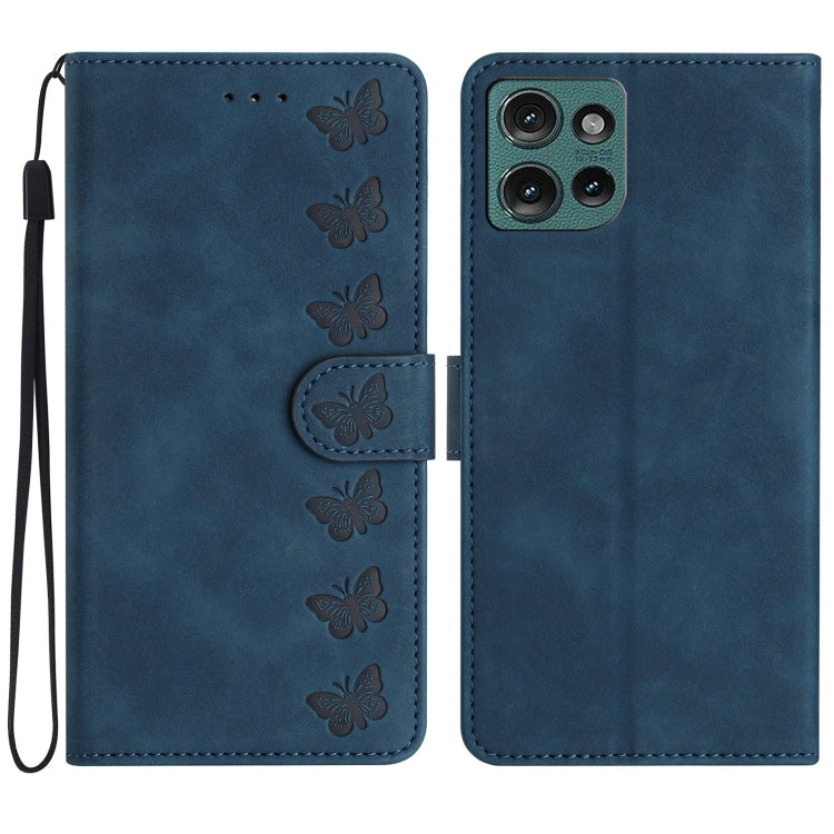 Seven Butterflies Embossed Leather Phone Case, For Motorola Moto E15, For Motorola Moto G05, For Motorola Moto G15, For Motorola Edge 50 5G
