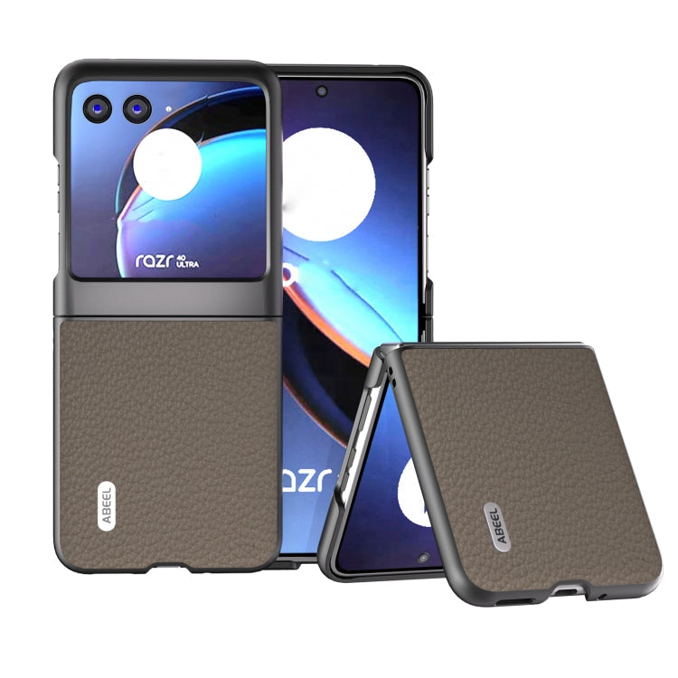 ABEEL Genuine Leather Litchi Texture Phone Case, For Motorola Razr 60 Ultra, For Motorola Razr 40, For Motorola Razr 40 Ultra