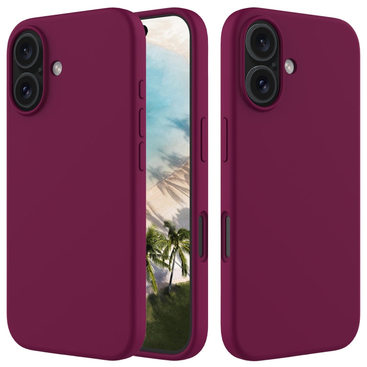 Solid Color Silicone Phone Case, For iPhone 16 Pro, For iPhone 16 Plus