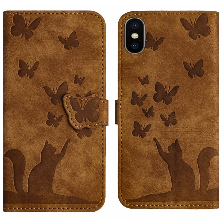 Butterfly Cat Embossing Flip Leather Phone Case, For iPhone 11 Pro Max, For iPhone 11, For iPhone 11 Pro, For iPhone X / XS