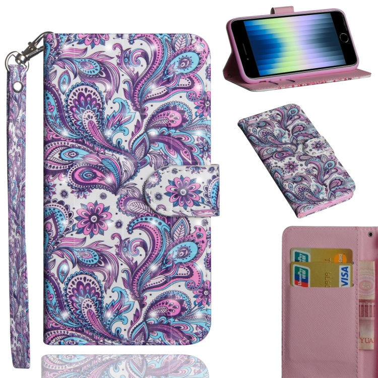 3D Painting Pattern Horizontal Flip TPU + PU Leather Case with Holder & Card Slots & Wallet & Lanyard, For iPhone 11, For iPhone SE 2022 / SE 2020 / 8 / 7