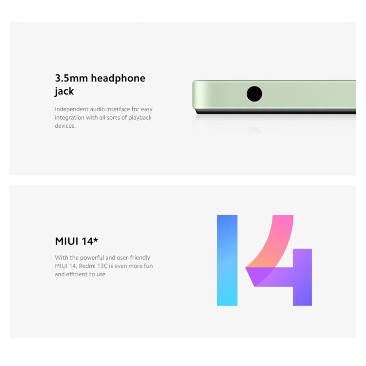 Xiaomi Redmi 13C 5G, 6.74 inch MIUI 14 MediaTek Dimensity 6100+ Octa Core 2.2GHz, NFC, Network: 5G, Not Support Google Play, 6GB+128GB