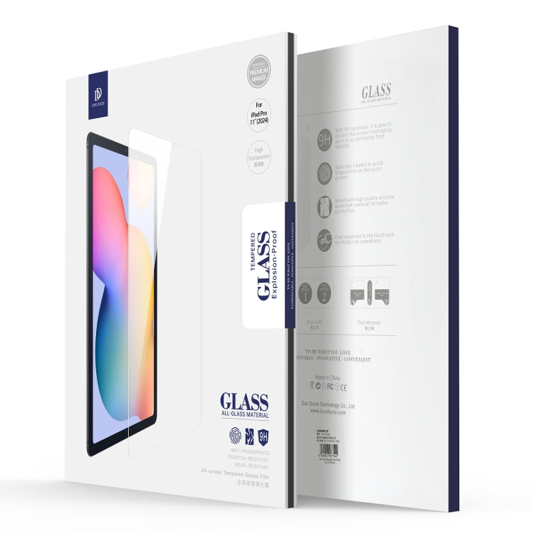 For iPad Pro 11 2024 tempered glass screen protector pack of 5, 0.33mm thickness, 9H hardness, high definition, anti-scratch and fingerprint resistant.