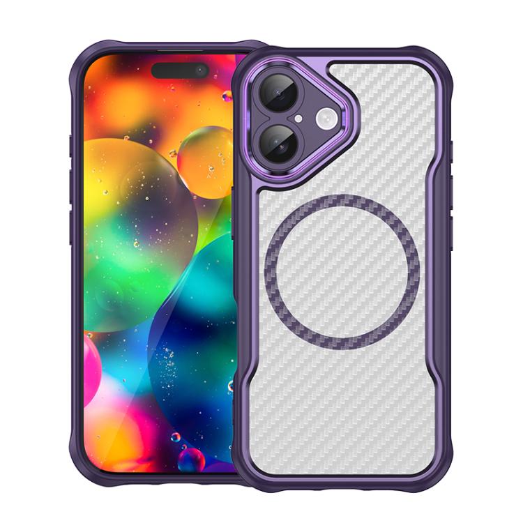 Carbon Fiber Texture MagSafe Translucent Phone Case, For iPhone 17e / 16e, For iPhone 17 Pro Max, For iPhone 17 Pro, For iPhone 17, For iPhone Air, For iPhone 16 Pro Max