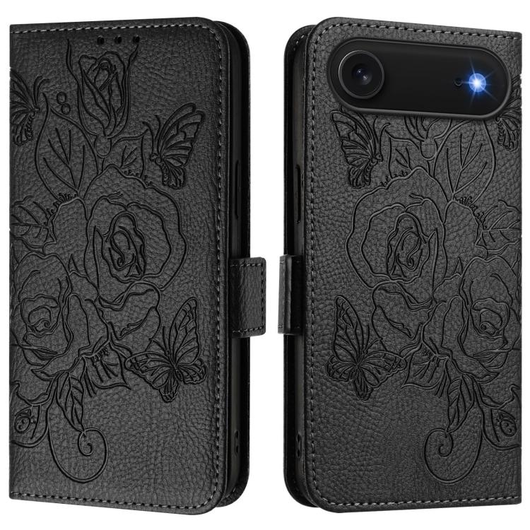 Embossed Rose RFID Anti-theft Leather Phone Case, For iPhone 17 Pro Max, For iPhone 17 Pro, For iPhone 17, For iPhone Air