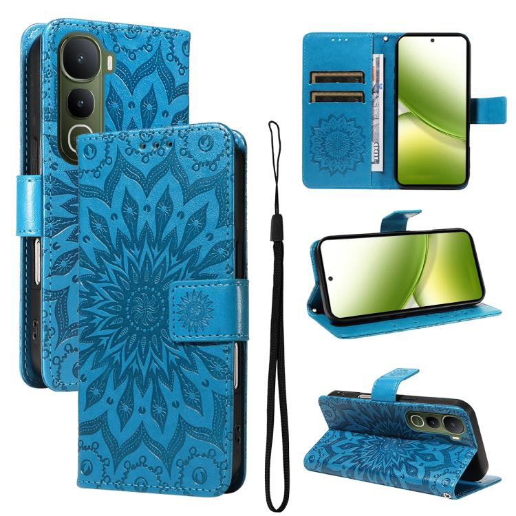 Embossed Sunflower Pattern Flip Leather Phone Case, For vivo V60 Lite 4G, For vivo Y31 5G 2025 / Y21D, For vivo Y400 5G