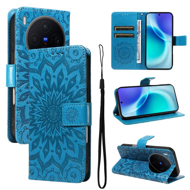 Embossed Sunflower Pattern Flip Leather Phone Case, For vivo S50 Pro mini 5G, For vivo X300 Pro, For vivo X300