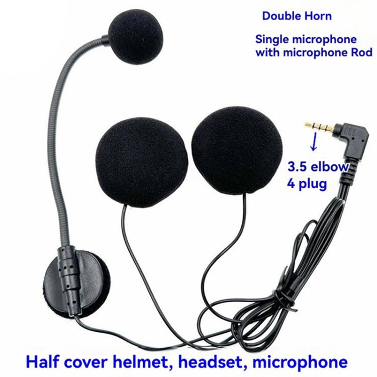 Motorcycle Half Helmet Intercom Headset Microphone, 3.5mm