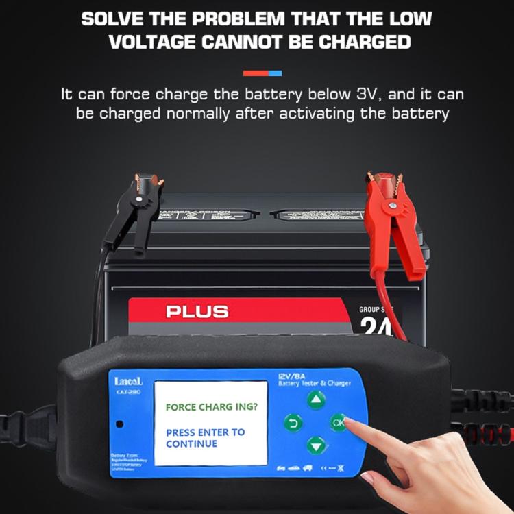 CAT-280 2 in 1 Car Battery Charger & Color Screen Battery Tester, US Plug