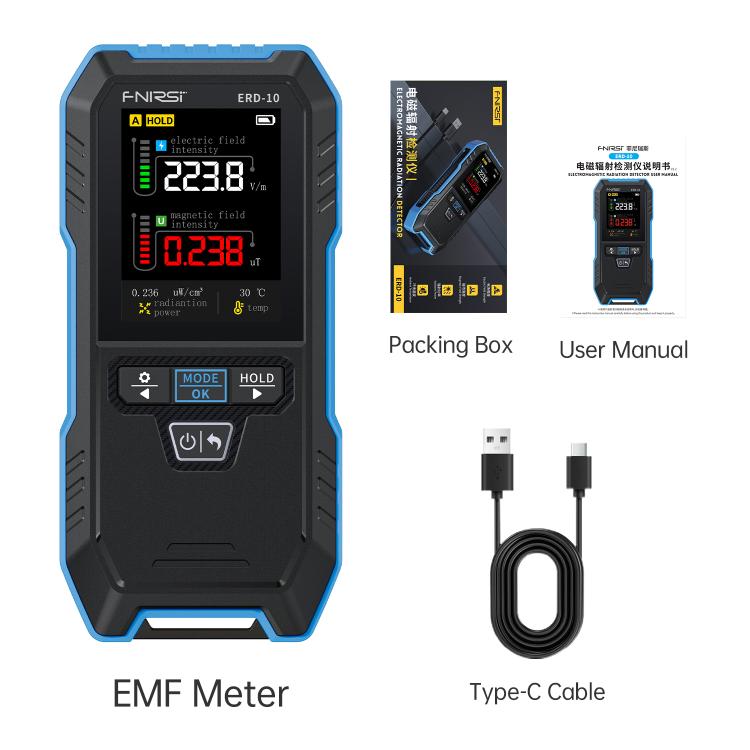 FNIRSI ERD-10 3 in 1 Electromagnetic Radiation Detector, FNIRSI ERD-10