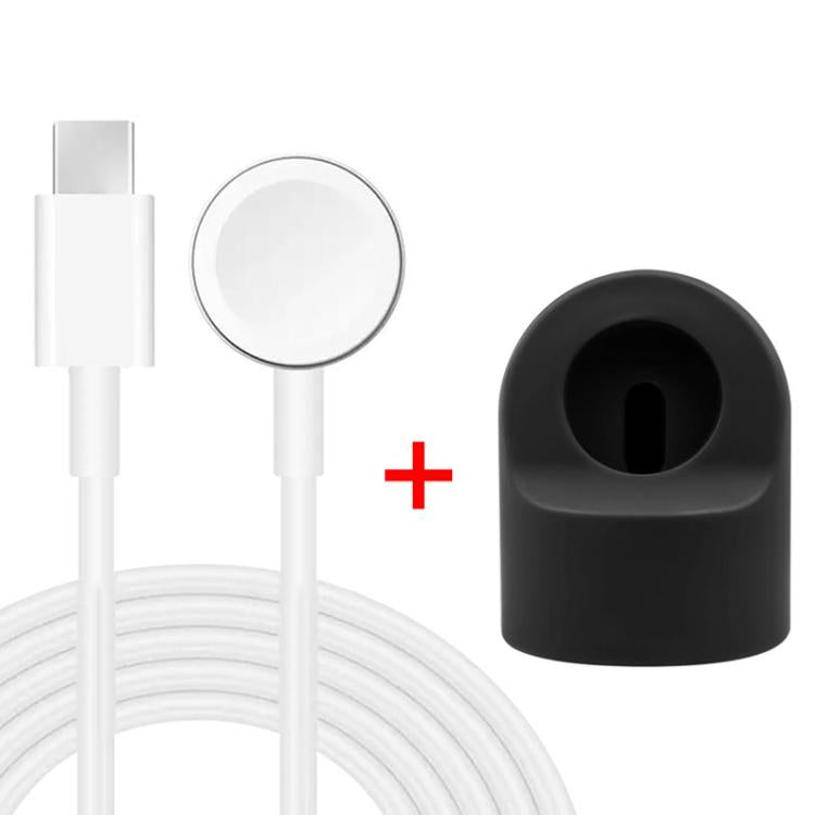 xDfind For Apple Watch Smart Watch Silicone Charging Holder and Type-C Charger Set, Silicone+Type-C (White), Silicone+Type-C (Black)