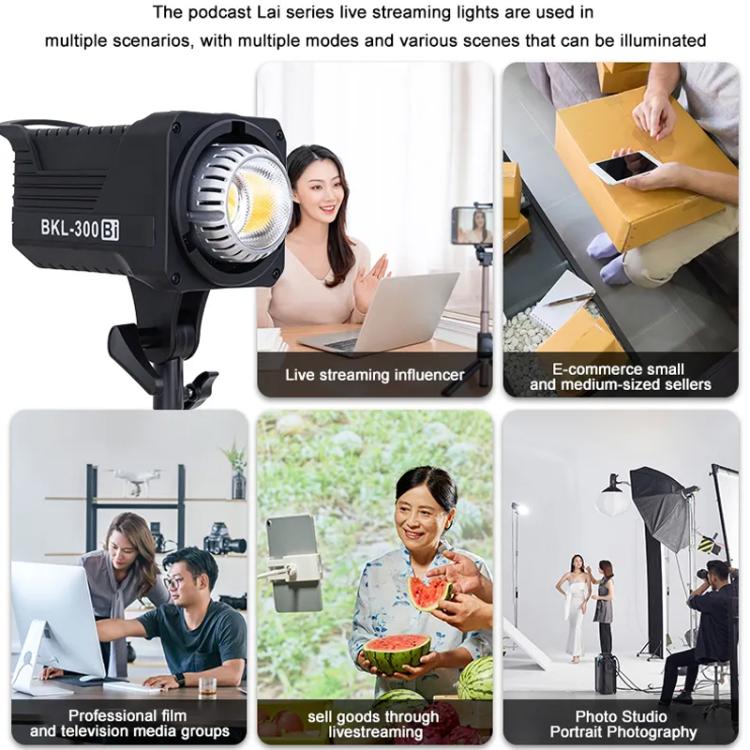 LED Live Streaming Video Fill Light with Remote Control, 110W 5600K Single Color Temperature, 110W 2700-6500K Dual Color Temperature, 150W 5600K Single Color Temperature, 150W 2700-6500K Dual Color Temperature