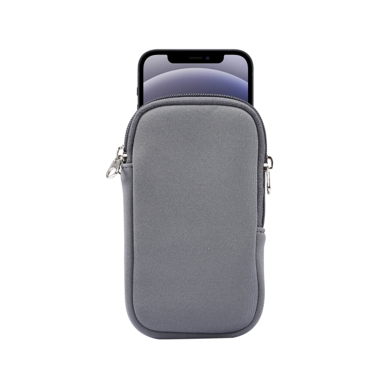 Universal Elasticity Zipper Protective Case Storage Bag with Lanyard For iPhone 12 mini / 4.7-5.4 inch Smart Phones, For iPhone 12 mini