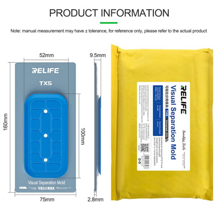 Relife TX5 Visual Separation Mold For iPhone 12-17 Pro Max and Android Phones