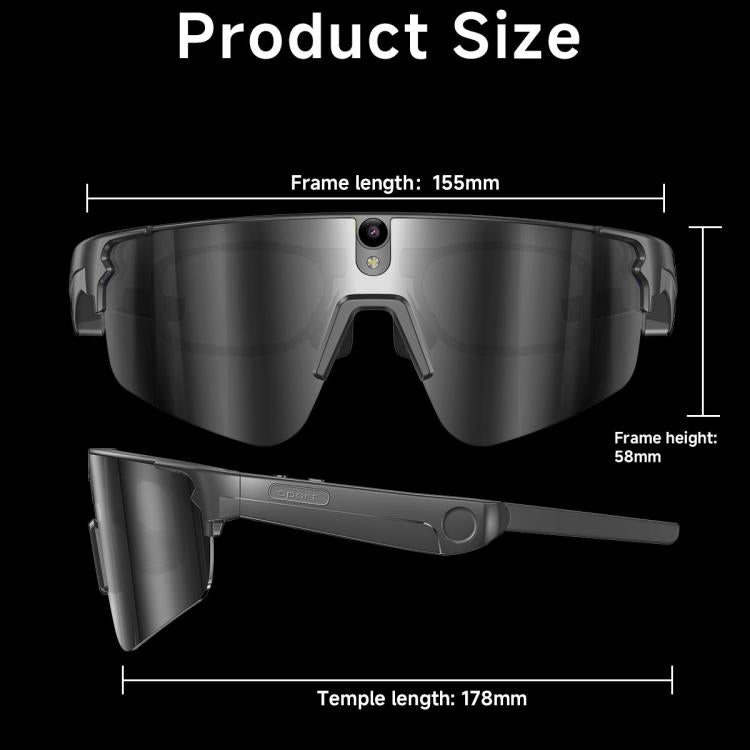 L085 8MP Dual-Mic Noise Cancellation AI Cycling Smart Glasses with Voice Assistant / Calling
