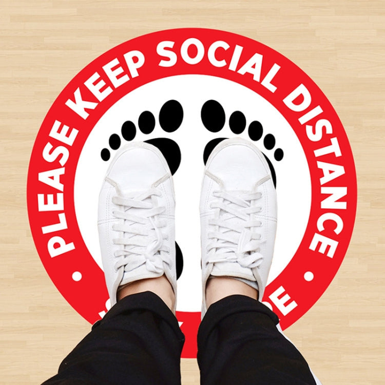 Self-adhesive Waterproof PVC Epidemic Prevention Social Distance Floor Stickers, Length:24cm, Length:24cm